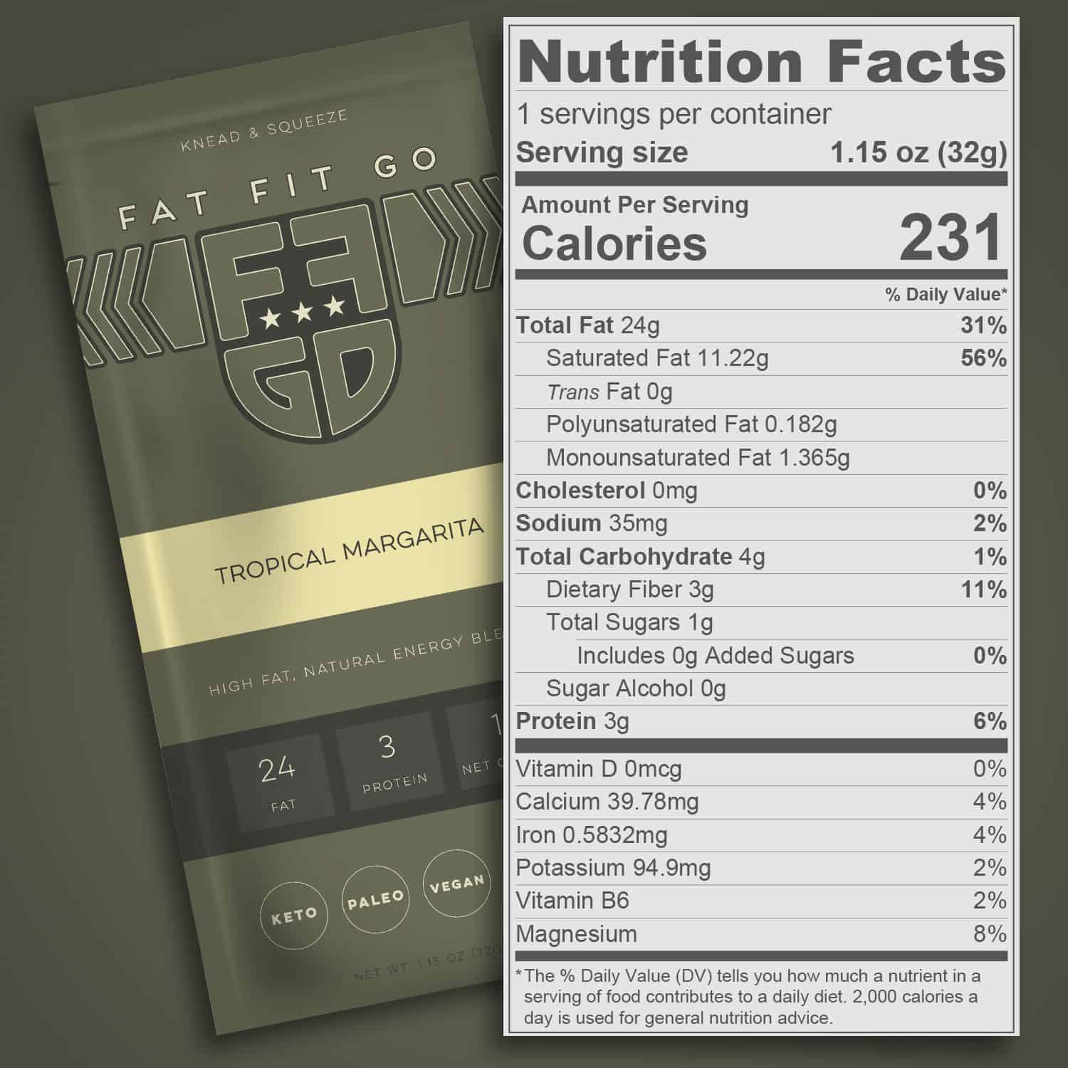 Nutrition Facts - Fat Fit Go Tropical Margarita Nutrition Facts - Fat Fit Go Tropical Margarita